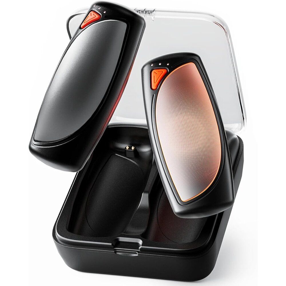Hand Warmers Rechargeable 2 Packs, Double Sided Heating with AI Charging Case, 1